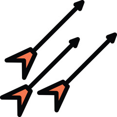 Poster - Competition arrow icon outline vector. Target dart. Bullseye dart color flat