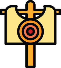 Poster - Archery board icon outline vector. Dart target. Bullseye target color flat
