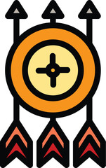 Poster - aim arrow icon outline vector. target dart. hit goal color flat