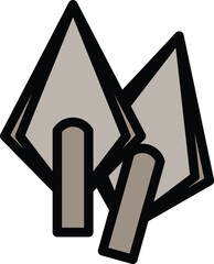 Poster - Arrowheads icon outline vector. Archer arrow. Bow target color flat