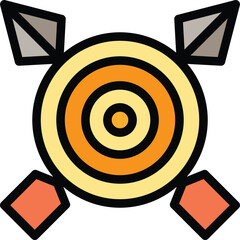 Canvas Print - Dart board icon outline vector. Target arrow. Bullseye arrow color flat