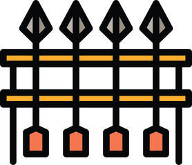 Poster - Archery game arrows icon outline vector. Dart target. Bullseye goal color flat