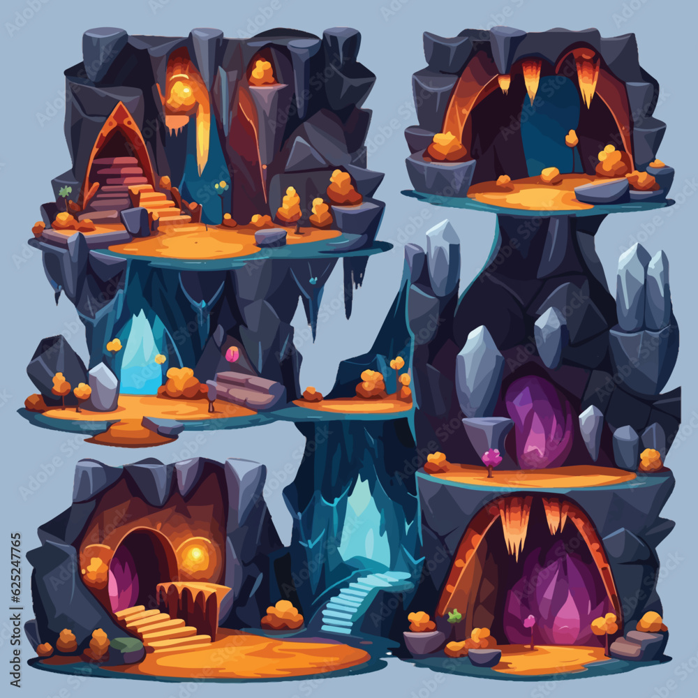 Vetor 3d Arcade Game Night Or Underground Level Map Interface Platform vetor-3d-arcade-game-night-or-underground-level-map-interface-platform