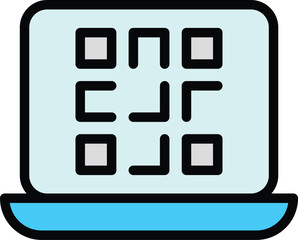Fototapete - Computer code scanner icon outline vector. Scan qr. Mobile reader color flat