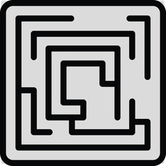 Poster - Maze barcode icon outline vector. Qr code. Scanner qrcode color flat