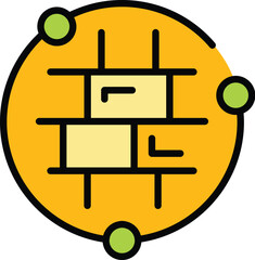 Poster - Data privacy icon outline vector. Secure network. Protect computer color flat