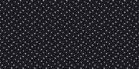 Poster - White flakes, vector and seamless. Black background and identical flakes. For printing and applying to seamless surfaces such as wallpaper or packaging.