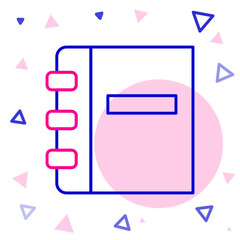 Poster - Line Notebook icon isolated on white background. Spiral notepad icon. School notebook. Writing pad. Diary for school. Colorful outline concept. Vector