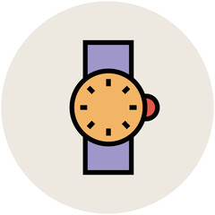 Sticker - Modern flat round icon of wristwatch 