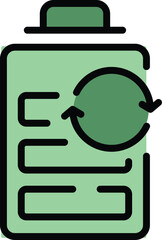 Poster - renewable battery icon outline vector. energy power. electricity panel color flat