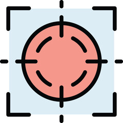 Poster - focus concentration icon outline vector. attention goal. objective mind color flat