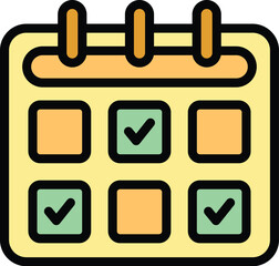 Poster - Checklist page icon outline vector. Report document. Business form color flat