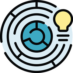 Poster - idea concentration icon outline vector. creative mind. head focus color flat