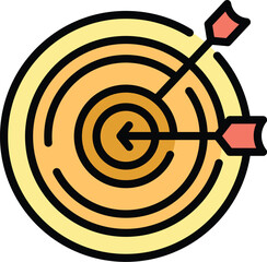 Poster - target arrow icon outline vector. business dart. goal performance color flat