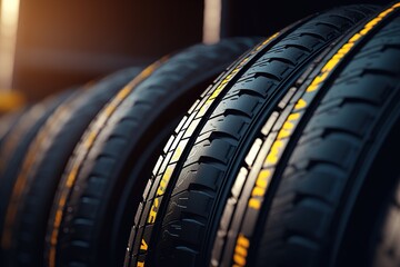 Poster - car tires close-up.