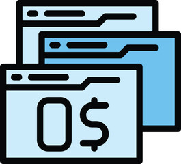 Poster - Sale online course icon outline vector. Free training. Learning webinar color flat