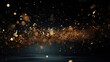 © VectorCookies - Golden particles depicting a luxurious appeal against a dark background. Generative AI