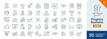 Progress Business icons Pixel perfect. growth, efficiency, optimization, productivity icons. Vector
