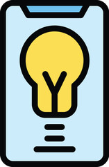 Poster - Mobile training icon outline vector. School webinar. Video seminar color flat