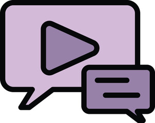 Poster - Course group icon outline vector. People conference. Student seminar color flat