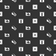 Poster - Set Geometric figure Cube, Isometric cube, Graphing paper for engineering and 3D printer on seamless pattern. Vector