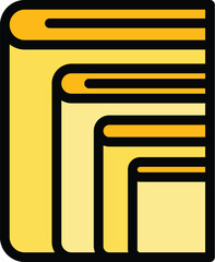 Poster - Pile books icon outline vector. Stack library. Dictionary education color flat