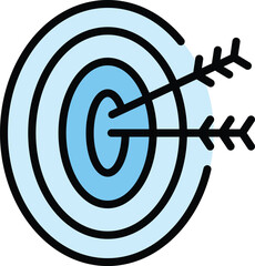 Poster - Market target icon outline vector. Customer campaign. Audience goal color flat