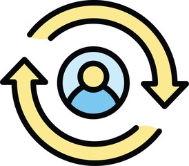 Poster - Client retention icon outline vector. Customer retain. Consumer return color flat