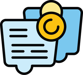 Poster - Client online chat icon outline vector. Customer support. Help service color flat
