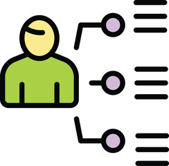 Poster - Client data icon outline vector. Customer account. Audience profile color flat