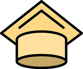 Poster - Educational cap icon outline vector. Academic hat. Academy graduate color flat