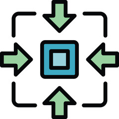 Poster - Task concentration icon outline vector. Mind work. Strategy support color flat