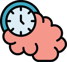 Poster - Effective working time icon outline vector. Workflow schedule. Work deadline color flat