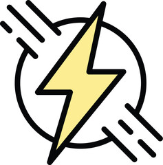 Poster - productivity energy icon outline vector. productive work. effective brain color flat