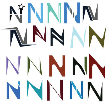 Letter n logo design initial vector monogram icon style template