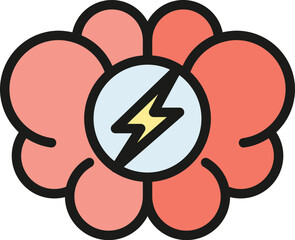 Poster - brainstorming icon outline vector. think brain. smart mind color flat