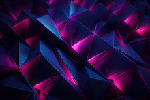 Purple Triangle Background, Abstract 3D Design, Pink Geometric Wallpaper - Generative Ai 