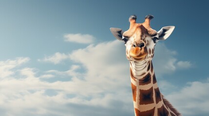 a giraffe looking at the camera