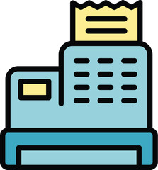 Poster - Cashier machine icon outline vector. Cash payment. Shopping scanner color flat