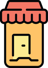 Poster - Digital shop icon outline vector. Online store. Internet sale color flat
