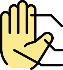 Poster - palm recognition icon outline vector. biometric scan. access security color flat