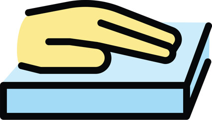 Poster - hand scanner icon outline vector. scan reader. palm identification color flat