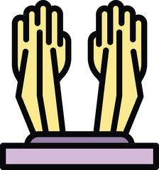 Poster - privacy palm recognition icon outline vector. biometric scan. identity identification color flat