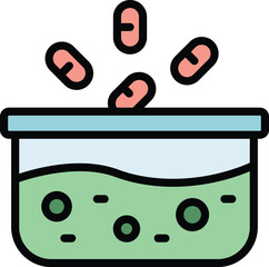 Poster - Chemical solution icon outline vector. Chemistry experiment. Laboratory flask color flat