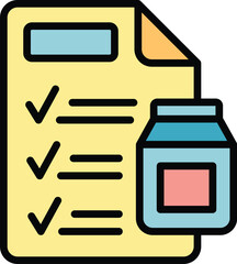 Poster - Chemical report icon outline vector. Laboratory test. Lab chemistry color flat