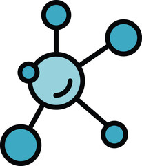 Poster - Chemical molecule icon outline vector. Science laboratory. Chemistry lab color flat