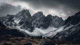 Fototapeta Góry - Tranquil journey through majestic mountain range in autumn landscape generated by AI