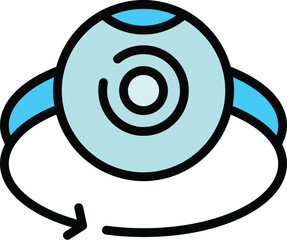 Poster - Vr web camera icon outline vector. Digital platform. Virtual cinema color flat