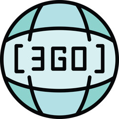 Poster - Earth vr travel icon outline vector. Digital platform. Video mobile color flat