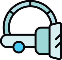 Poster - Vr headset icon outline vector. Digital platform. Cinema game color flat